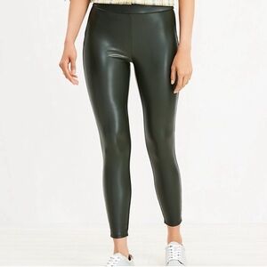 LOFT Faux Leather Green Leggings